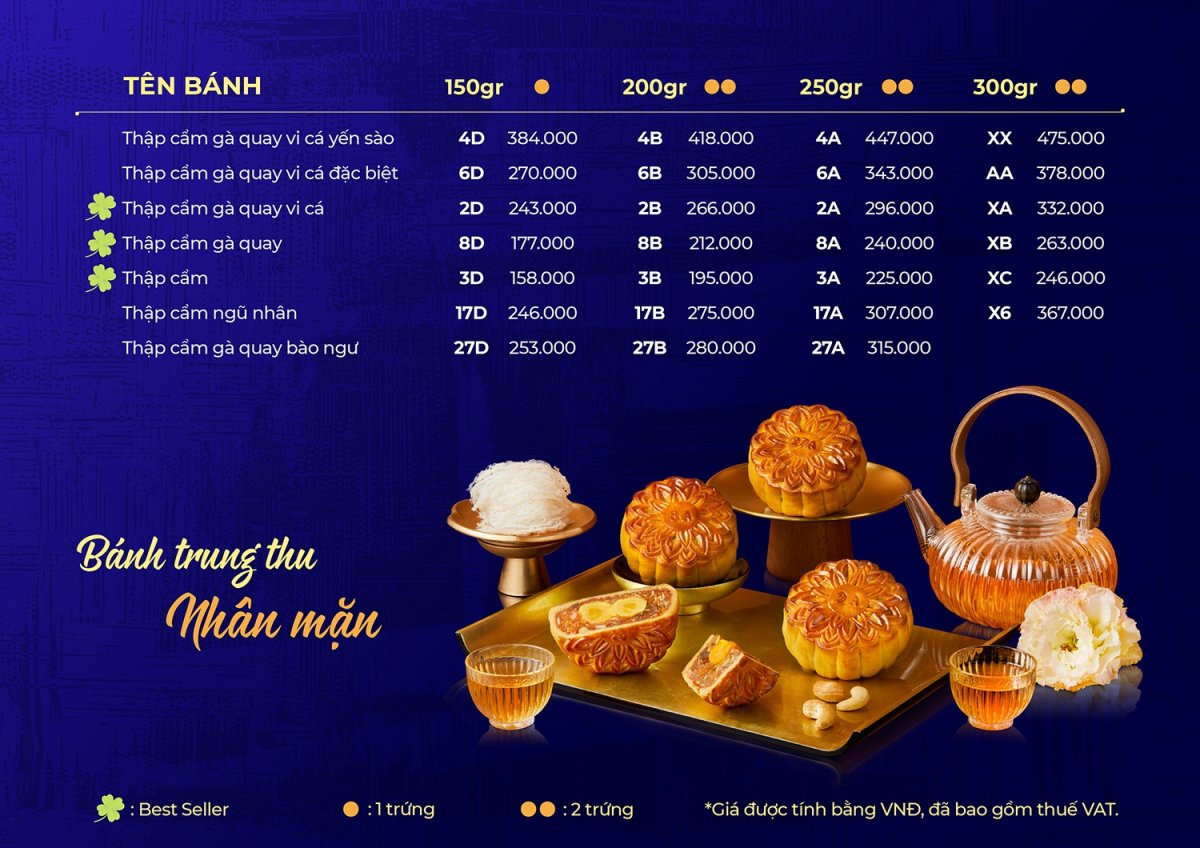  các loại nhân bánh trung thu Givral 2026