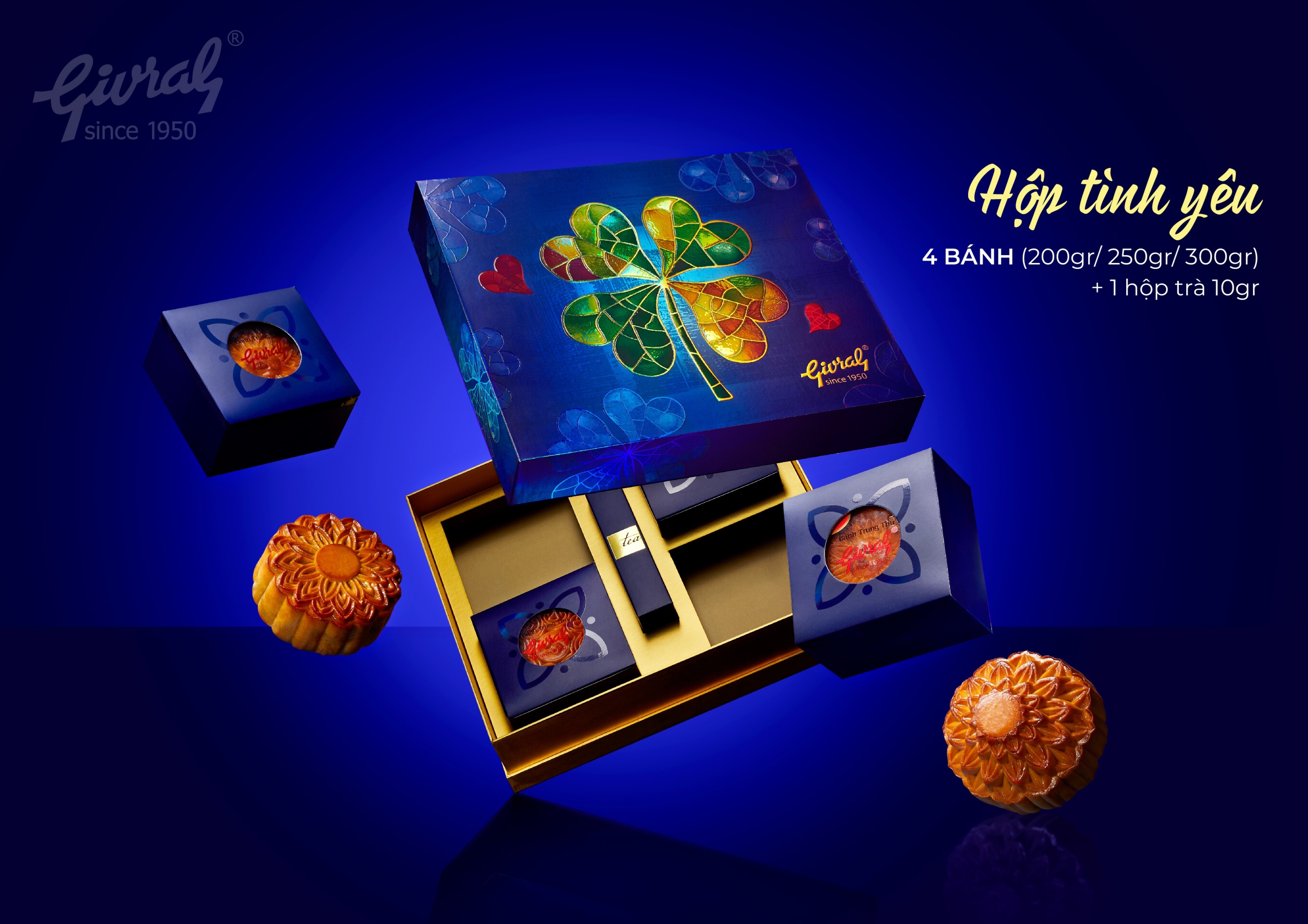  Bánh Trung Thu Givral 4 Bánh Truyền Thống Lớn (Vỏ Hộp)