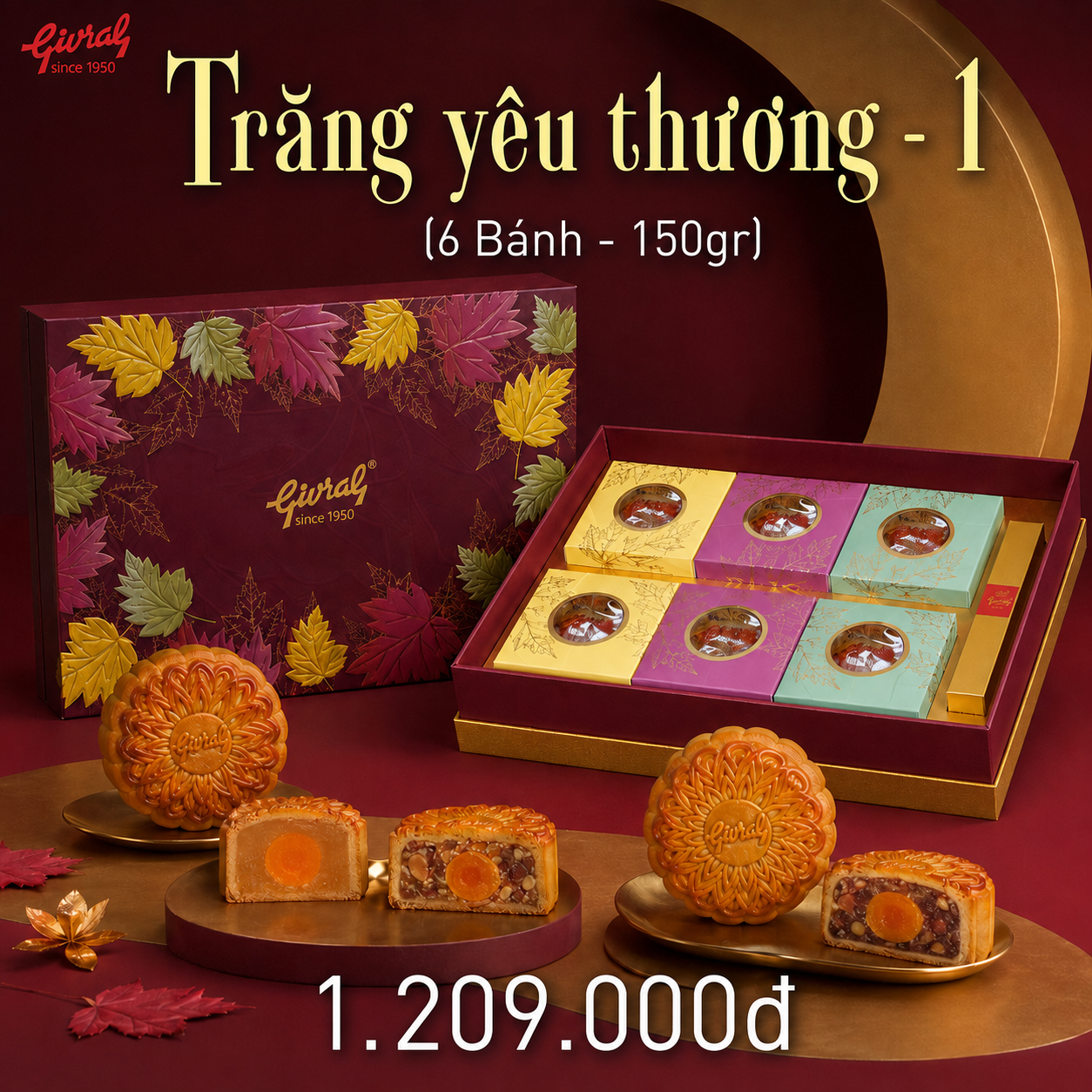 Combo bánh trung thu Givral Trăng yêu thương 1