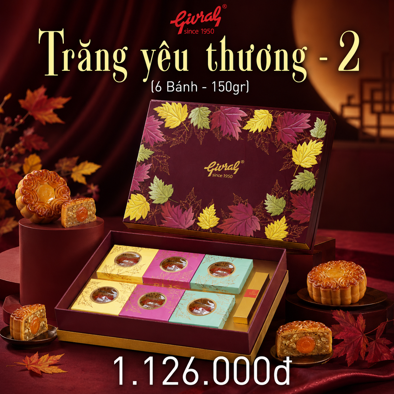 Combo bánh trung thu Givral Trăng yêu thương 2