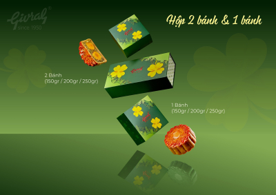 Bánh Trung Thu Givral 1 Bánh và 2 Bánh (Vỏ Hộp)