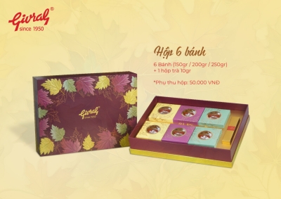 Bánh trung thu Givral 6 bánh (Vỏ hộp)